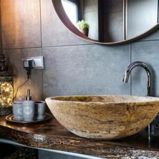 Solid Travertine Sink